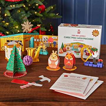 Lovepop Figg and Jammi's Christmas Wish Machine Advent Calendar - 25 Pouches with 51 Pop Up Sculptures - Holiday Advent Calendar for Kids and Adults