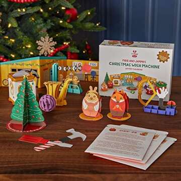 Lovepop Figg and Jammi's Christmas Wish Machine Advent Calendar - 25 Pouches with 51 Pop Up Sculptures - Holiday Advent Calendar for Kids and Adults