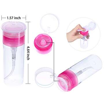 Nail Polish Remover Tools, Include Nail Polish Remover Bottle, Triangle Cuticle Pusher, Stainless Steel Pusher, 500 Pieces Polish Remover Pads, 10 Pieces Plastic Nail Remover Wrap (Pink)