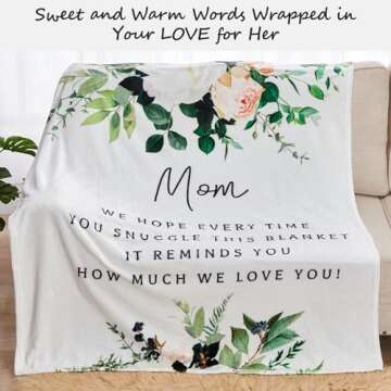 Blanket for Mom Super Soft Warm and Comfy, Mom Birthday from Daughter Son, I Love You Mothers Throw ...