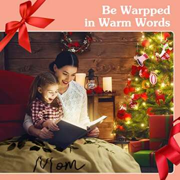Blanket for Mom Super Soft Warm and Comfy, Mom Birthday from Daughter Son, I Love You Mothers Throw Blanket 60" x 50", White