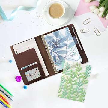 Framendino, 2 Sets 12 Pack Plastic A5 6-Ring Planner Dashboard Inserts Loose Leaf Binder Journal Translucent Tab Cards