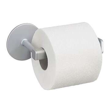 InterDesign Metro Rustproof Aluminum Toilet Paper Holder - Self-Adhesive Roll Dispenser for Bathroom...