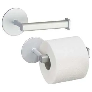 InterDesign Metro Rustproof Aluminum Toilet Paper Holder - Self-Adhesive Roll Dispenser for Bathroom, Silver