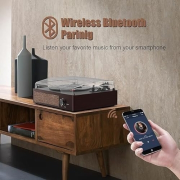 Vinyl Record Player with Bluetooth & Stereo Speakers