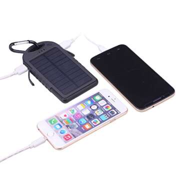 Dizaul Solar Charger: 5000mAh Waterproof Power Bank