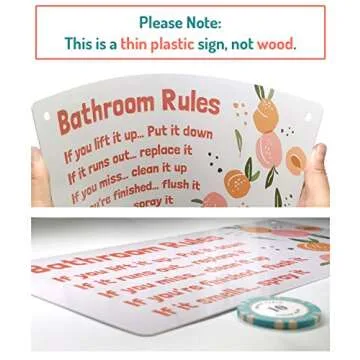 Bathroom Rule Sign Decor for Humorous Bathroom Style