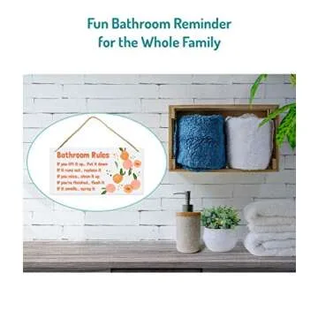 Bathroom Rule Sign Decor for Humorous Bathroom Style