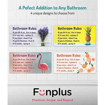 Bathroom Rule Sign Decor for Humorous Bathroom Style