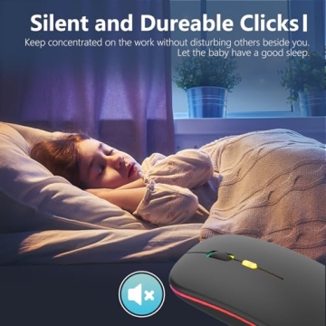 Upgrade LED Wireless Mouse - Rechargeable & Slim Design