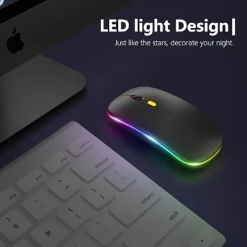 Upgrade LED Wireless Mouse - Rechargeable & Slim Design