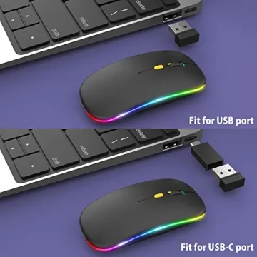 Upgrade LED Wireless Mouse - Rechargeable & Slim Design