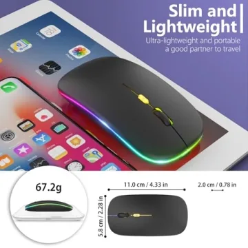 Upgrade LED Wireless Mouse - Rechargeable & Slim Design