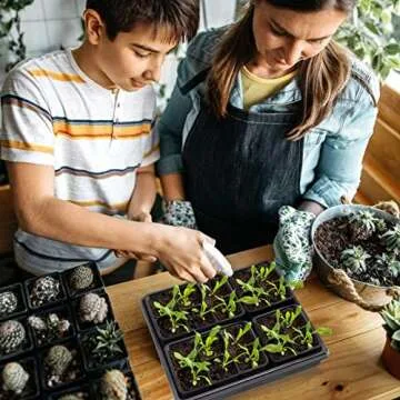 ANPHSIN 10pcs Plant Growing Seed Starter Trays - Thickened 10.6'' × 10.6'' Microgreens Sprouting Trays for Garden Greenhouse Indoor Wheatgrass Sprouting Propagation Plant Transplant, ​ No Drain Holes