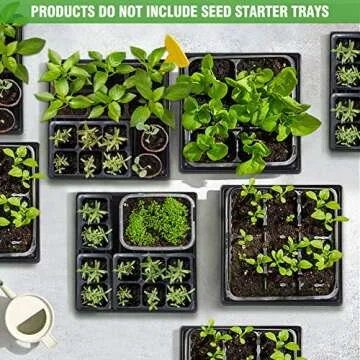 ANPHSIN 10pcs Plant Growing Seed Starter Trays - Thickened 10.6'' × 10.6'' Microgreens Sprouting Trays for Garden Greenhouse Indoor Wheatgrass Sprouting Propagation Plant Transplant, ​ No Drain Holes