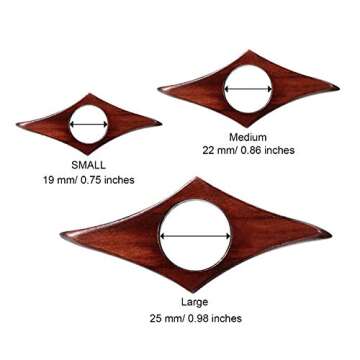 3 Pieces Assorted Size Wooden Book Page Holder, Wooden Thumb Bookmark Novel Reading Ring Accessories...