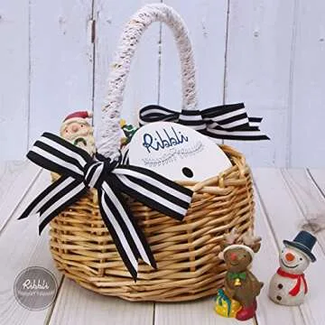 Ribbli Black and White Striped Grosgrain Ribbon,7/8-Inch x10-Yard,Use for Gift Wrapping,Party Decoration,All Crafting and Sewing