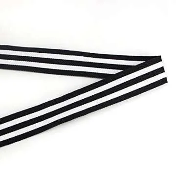Ribbli Black and White Striped Grosgrain Ribbon,7/8-Inch x10-Yard,Use for Gift Wrapping,Party Decoration,All Crafting and Sewing