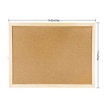 14.6 inches x 11 inches Frame Cork Board for Bulletin Board, Home Decor, Office, School, Message Boa...