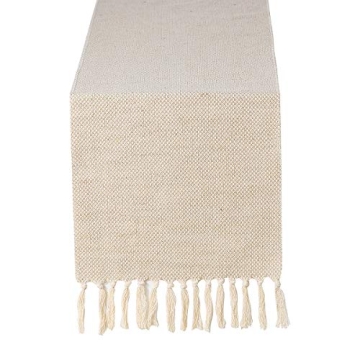 Rustic Farmhouse Table Runner 13x90 in Cotton Linen