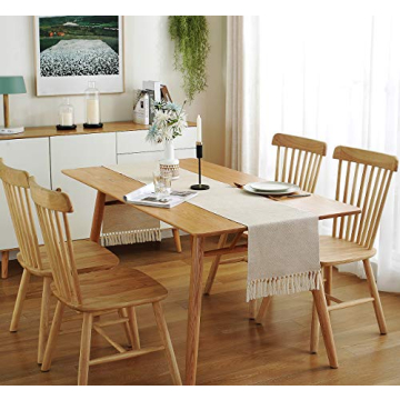 Rustic Farmhouse Table Runner 13x90 in Cotton Linen