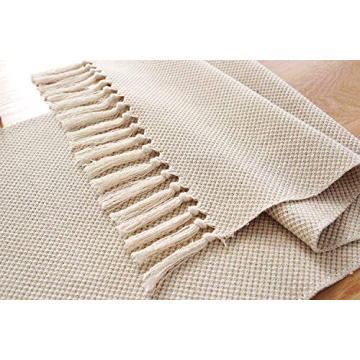 Rustic Farmhouse Table Runner 13x90 in Cotton Linen