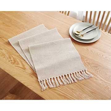 Rustic Farmhouse Table Runner 13x90 in Cotton Linen