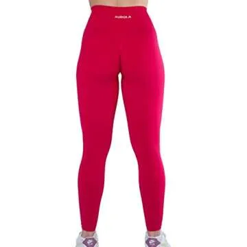 AUROLA Workout Leggings for Women Seamless Scrunch Yoga Pants Tummy Control Gym Fitness Sport Active Leggings 25'' (M, Pink)