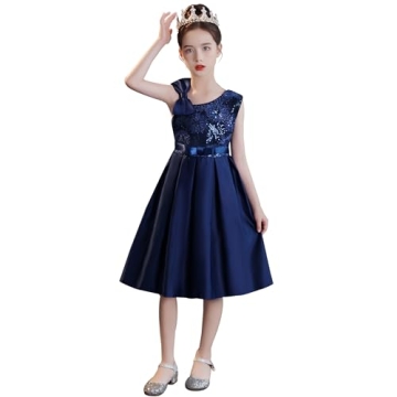 Cichic Elegant Flower Girl Dress Blue Sequins 2-9T