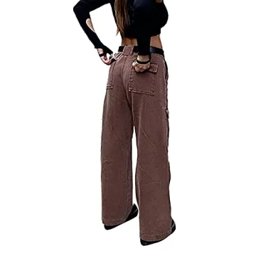 Trendy High Waisted Y2K Cargo Jeans for Teens