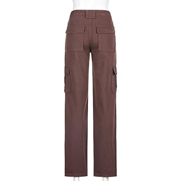 Trendy High Waisted Y2K Cargo Jeans for Teens