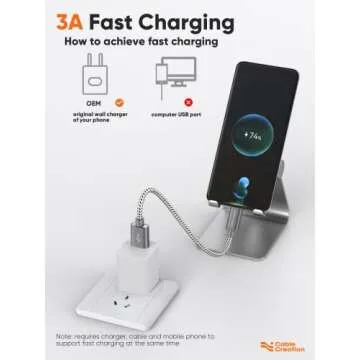 CableCreation 6 inch USB C Cable Short, USB A to USB C Fast Charging, Braided Type C Data Cord for Power Bank, Galaxy S23, iPad Pro iPad Mini, iPad Pro,iPhone 15/16,Android Auto/Cellphone,CarPlay