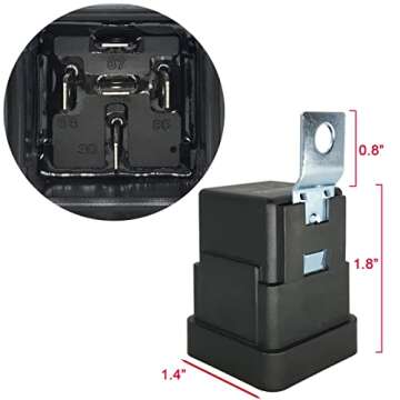 irhapsody 5 Pack 40/30 AMP 12V DC Waterproof Relay and Harness - Heavy Duty 12 AWG Tinned Copper Wires, 5-PIN SPDT Automotive Relay