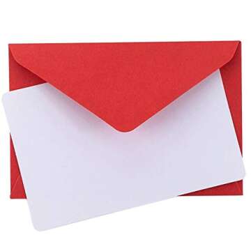 140 Mini Envelopes with White Blank Note Cards - Assorted Neon Colors for Business and Gifts