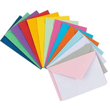140 Mini Envelopes Assorted Neon Colors for Gift Cards