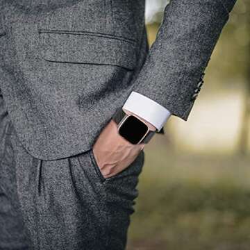 ZWGKKYGYH Stylish Metal Bands for Fitbit Versa Smart Watch