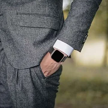 ZWGKKYGYH Stylish Metal Bands for Fitbit Versa Smart Watch