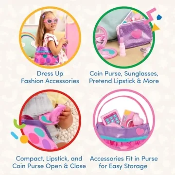 Battat- Play Circle- Makeup & Beauty Set – Dress Up Fashion Accessories – Pretend Play- Toys For Kids- Princess Purse Set- 3 years +