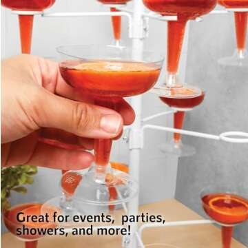 Cocktail Tree Stand, Wine Glass Flight Tasting Display For Drinks, 3 Tier - 12 Holders For Champagne, Cocktails, Martini, Margarita Cups at Weddings, Bridal Shower, Mimosa Bar Parties & Events (White)