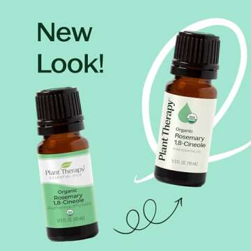 Plant Therapy Organic Rosemary Essential Oil 100% Pure, USDA Certified Organic, Undiluted, Natural Aromatherapy, Therapeutic Grade 30 mL (1 oz)