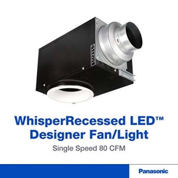 Panasonic WhisperRecessed LED Fan Light Combo Quiet 80 CFM