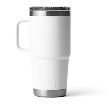 YETI Rambler 20 oz Travel Mug, Stainless Steel, Vacuum Insulated with Stronghold Lid, White