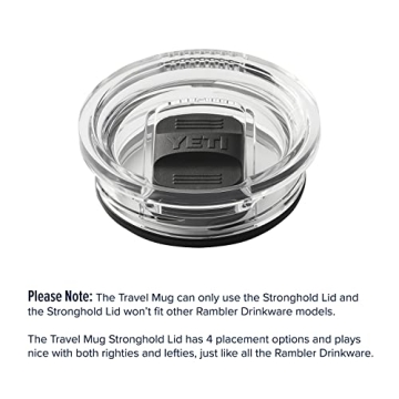 YETI Rambler 20 oz Travel Mug, Stainless Steel, Vacuum Insulated with Stronghold Lid, White