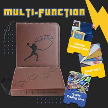 Baseball Card Binder, CLOVERCAT 4 Pocket Sports card binder, 400 Double Sided Pocket Zipper Album, Baseball cards Display Holder, Expandable, Compatible with Gaming Cards, Yugioh, MTG and Other TCG