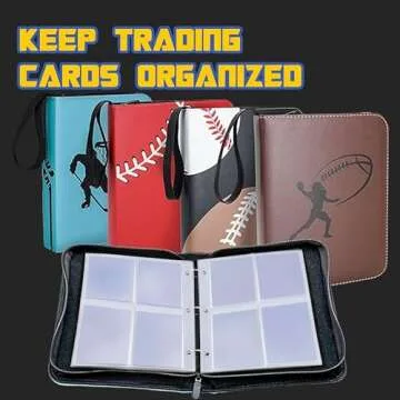 Baseball Card Binder, CLOVERCAT 4 Pocket Sports card binder, 400 Double Sided Pocket Zipper Album, Baseball cards Display Holder, Expandable, Compatible with Gaming Cards, Yugioh, MTG and Other TCG