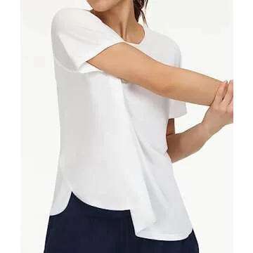 THE GYM PEOPLE Women's Short Sleeve Workout Shirts Breathable Yoga T-Shirts with Side Slits Athletic...