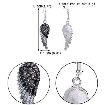 Elegant EVER FAITH Angel Wing Crystal Earrings for Women