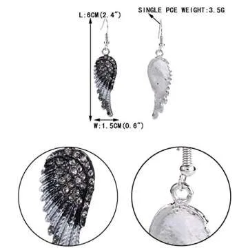 Elegant EVER FAITH Angel Wing Crystal Earrings for Women