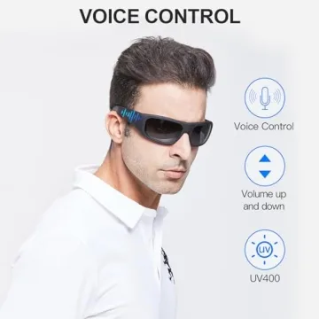 OhO Smart Glasses,Polarized Sunglasses with Bluetooth Speaker,Athletic/Outdoor UV Protection and Voice Control,Unisex(Grey Lens)