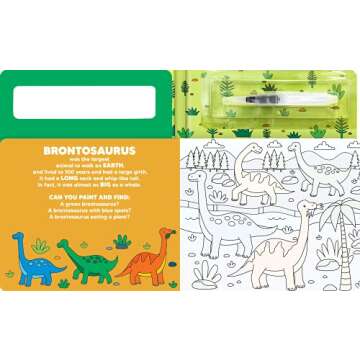 Paint and Find Dinosaurs - Children's Board Book - Water Colors